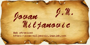 Jovan Miljanović vizit kartica
